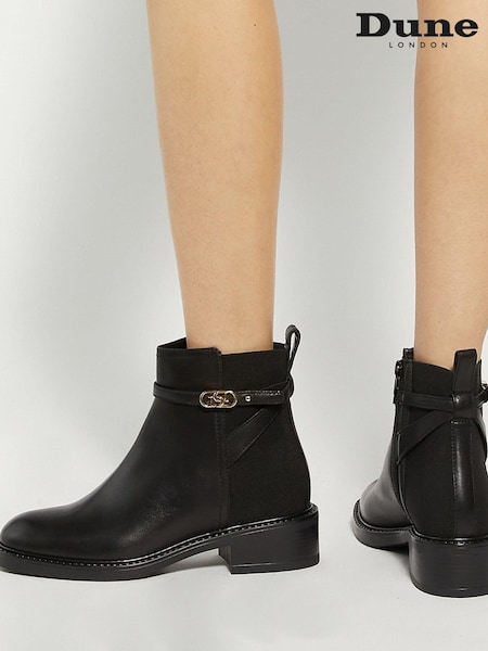 Dune London Praisley Branded Buckle Flat Boots (AY2600) | € 112