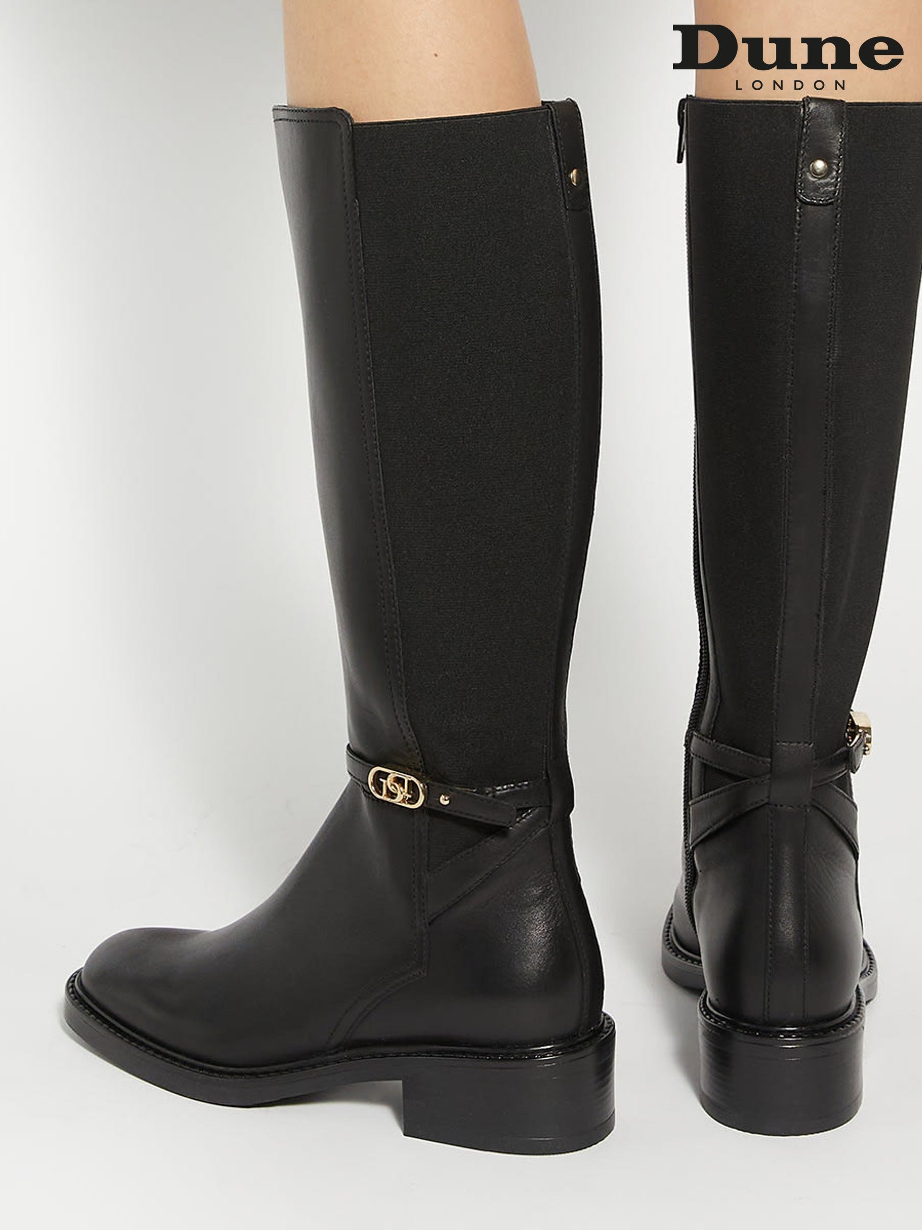 Dune knee high flat boots clearance