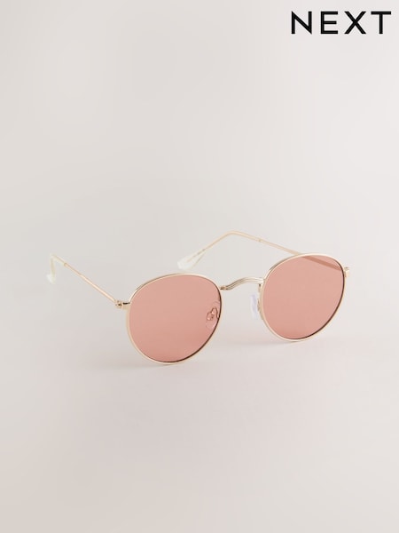 Gold Tone Round Metal Frame Sunglasses (AY2774) | €19.50