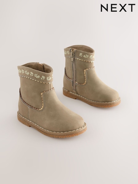 Olive Green Standard Fit (F) Western Ankle Boots (AY2824) | AED137 - AED157