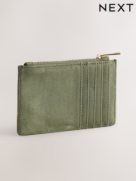 Khaki Green Zip Card Holder (AY2845) | AED42