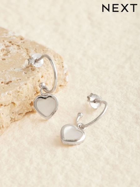 Sterling Silver Mother Of Pearl Hoop Earrings (AY2862) | LEI 115
