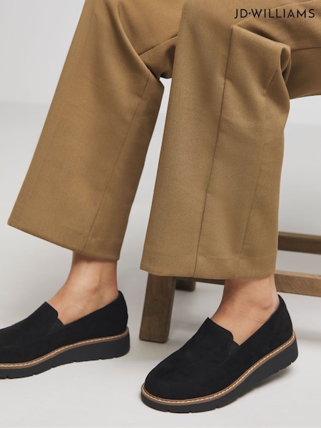 JD Williams Low Wedge Plain Slipper Cut Loafers (AY2904) | € 46