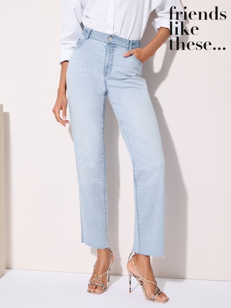 Friends Like These Bleach Denim Petite Comfort Stretch Straight Leg Jeans (AY2959) | ₪171