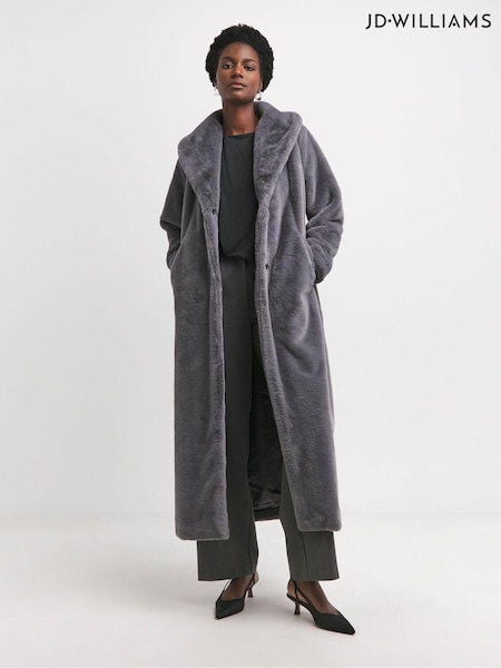 JD Williams Longline Faux Fur Coat (AY3184) | 443 LEI