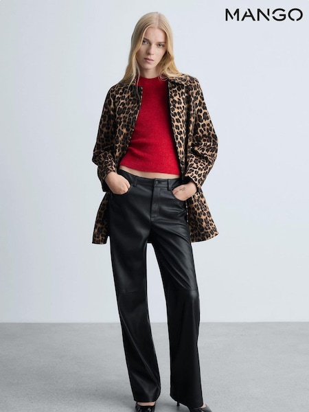 Mango Black Mid-Rise Leather Effect Trousers (AY3192) | €27