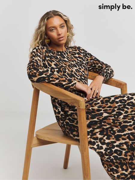 Simply Be Brown Supersoft Pocket Midi Dress (AY3196) | €36
