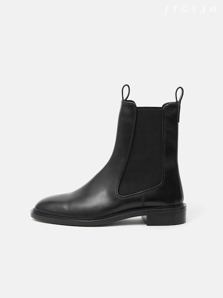 Jigsaw Black Pembridge Leather Chelsea Boots (AY3235) | AED509