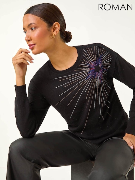 Roman Starburst Hotfix Embellished Jumper (AY3285) | €53