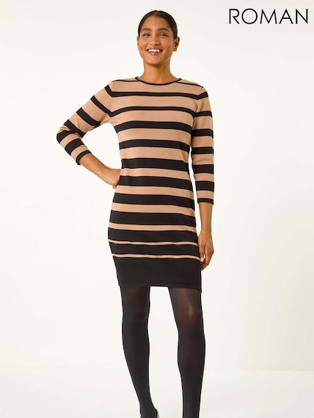 Roman Brown Gradient Stripe Knitted Dress (AY3341) | 2,884 UAH