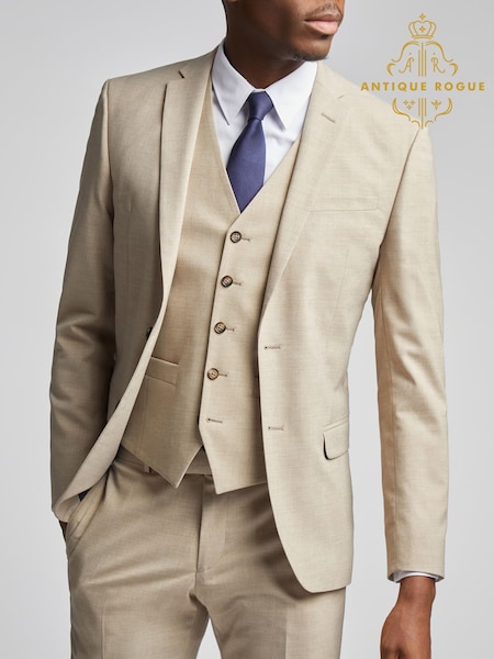 Antique Rogue Gold Plain Regular Jacket (AY3351) | AED670