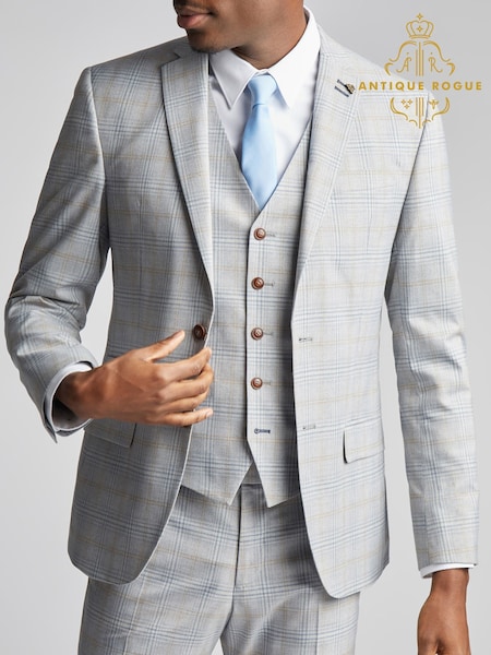 Antique Rogue Grey Agate Taupe Check Jacket (AY3352) | €208