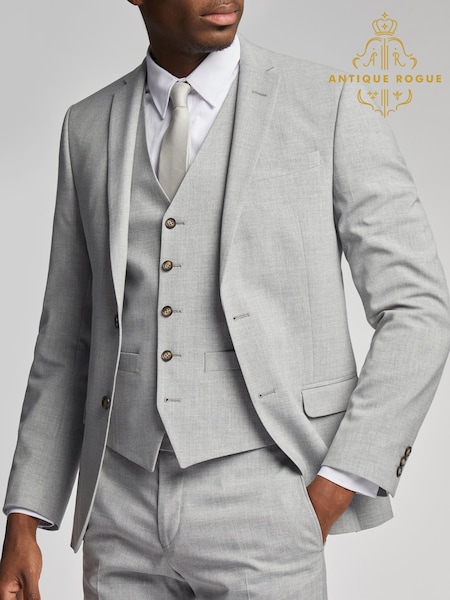 Antique Rogue Grey Plain Regular Jacket (AY3362) | €152