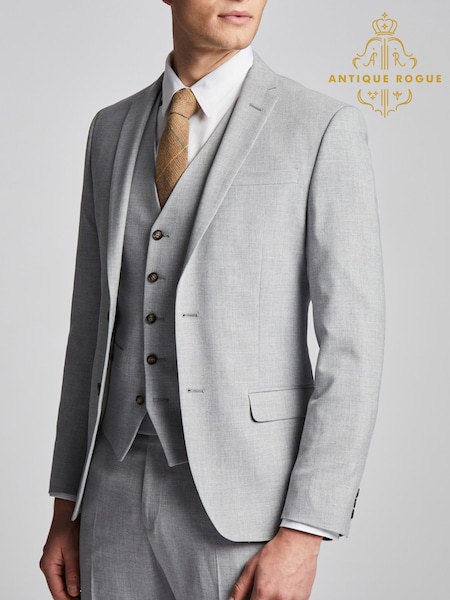 Antique Rogue Grey Plain Slim Jacket (AY3369) | €152