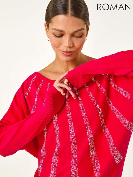 Roman Red Sunray Hotfix Soft Knit Jumper (AY3407) | €53
