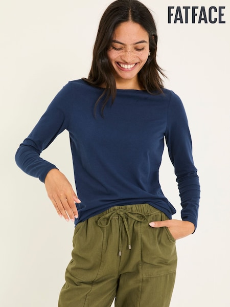 FatFace Bree Navy Long Sleeve T-Shirt (AY3416) | ₪148