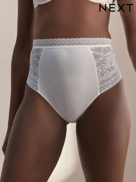 Cream High Waist Ultimate Comfort Premium Lace & Micro Modal Knickers (AY3452) | €19.50