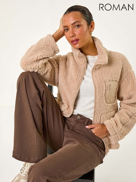Roman Natural Funnel Neck Fleece Jacket (AY3464) | €63