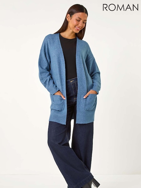 Roman Blue Soft Knit Longline Cardigan (AY3465) | AED255