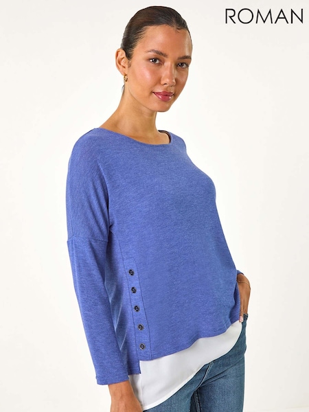 Azul - Roman 2-in-1 Contrast Hem Detail Stretch Top (AY3469) | 54 €