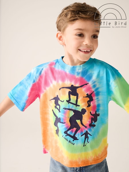 Little Bird by Jools Oliver Multi Colourful Tie-Dye Short Sleeve 100% Cotton T-Shirt (AY3477) | €16 - €21