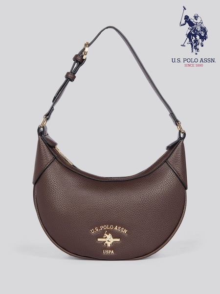 U.S. Polo Assn. Brown Womens Stanford Small Hobo Bag (AY3561) | R$ 790