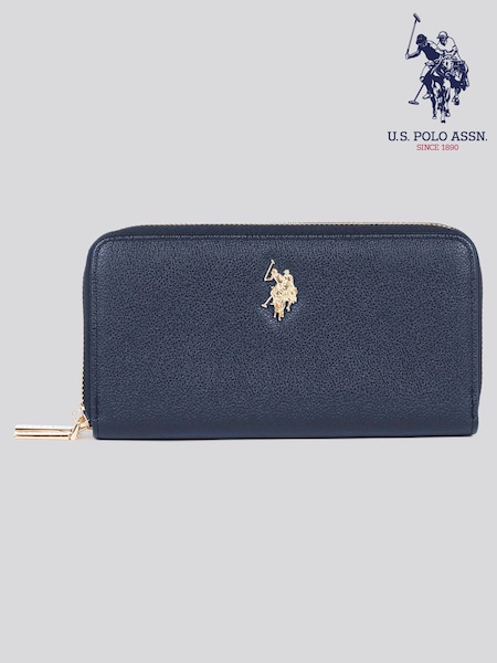 U.S. Polo Assn. Blue Womens Large D-Zip Wallet (AY3562) | 297 QAR