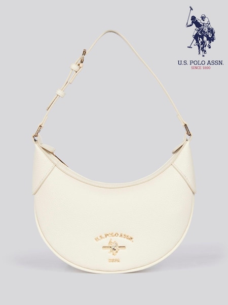 U.S. Polo Assn. Cream Womens Stanford Small Hobo Bag (AY3564) | $140