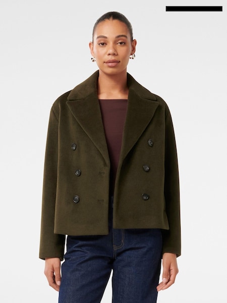 Forever New Green Khloe Double Breasted Peacoat (AY3589) | €60