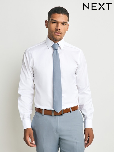 White/Blue Regular Fit Shirt and Tie Pack (AY3624) | €51