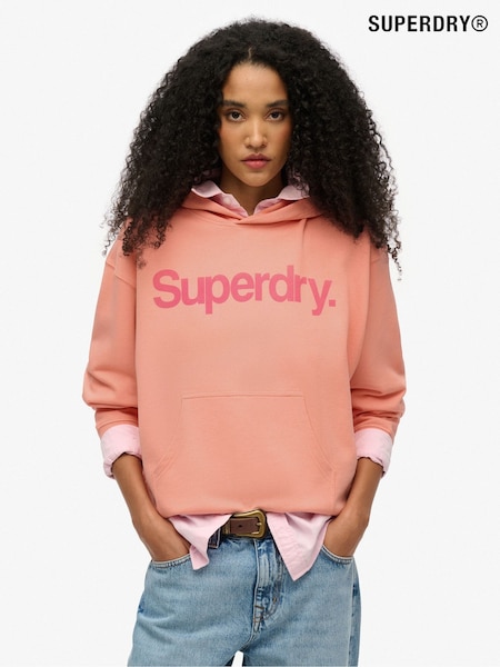 Superdry Pink Essential Logo 100% Cotton Hoodie (AY3657) | €77
