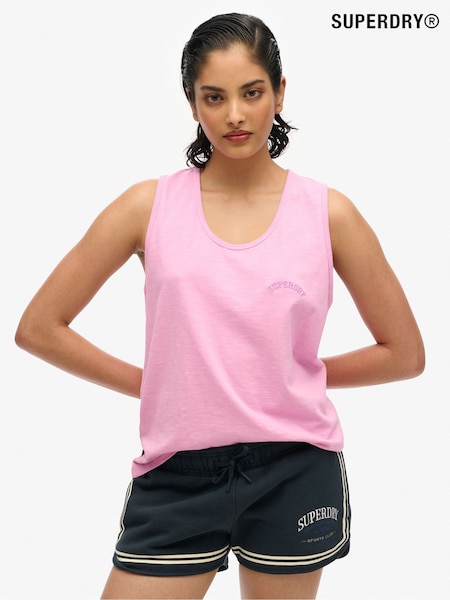 Superdry Pink 100% Cotton Essential Logo Vest (AY3705) | €26