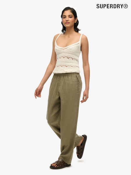 Superdry Green Linen Drawstring Trousers (AY3715) | €83