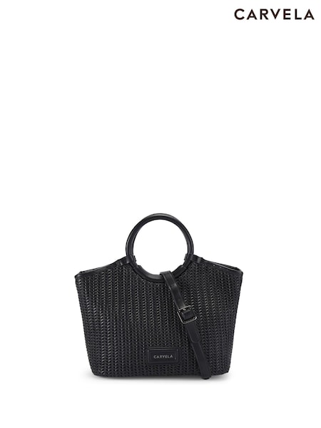 Carvela Sardinia Midi Weave Black Bag (AY3724) | €170
