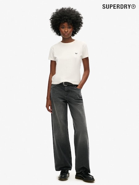 Superdry Black Mid Rise Wide Leg 100% Cotton Jeans (AY3814) | €99