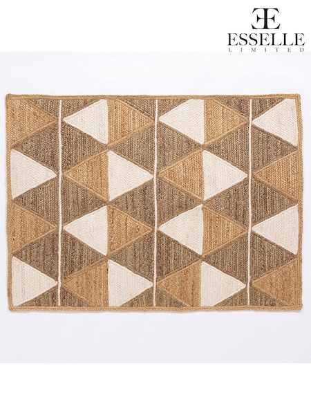 Esselle Natural Prestbury 120x170cm Geo Hand Braided Rug (AY3925) | AED699