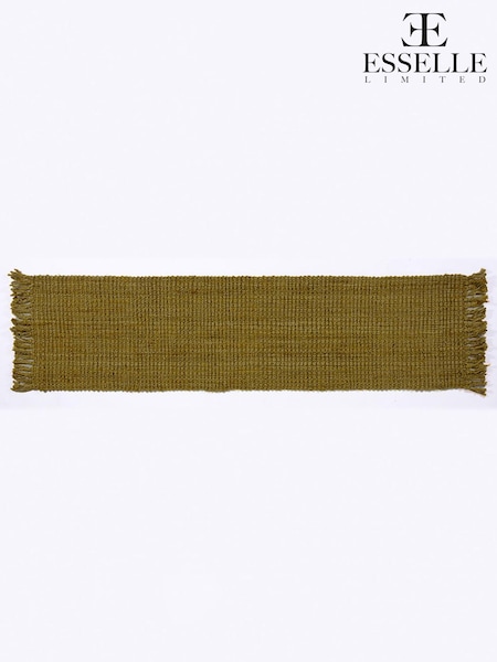 Esselle Green Whitefield 60x230cm Olive Handwoven Boucle Runner Tassel (AY3939) | €136