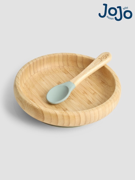 JoJo Maman Bébé Bamboo Plate with Suction & Spoon (AY3975) | €19.50