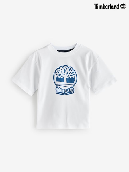 Timberland Short Sleeve Logo White T-Shirt (AY3985) | R$ 190 - R$ 285