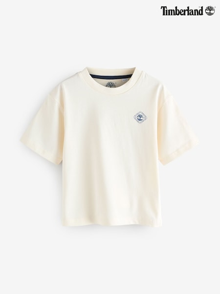 Timberland Cream Small Logo Short Sleeve T-Shirt (AY3988) | 142 LEI - 216 LEI