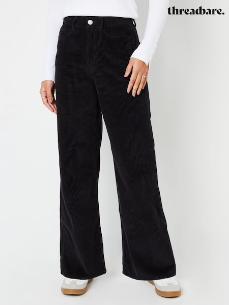 Threadbare Black Wide Leg Corduroy Jeans (AY4008) | €21