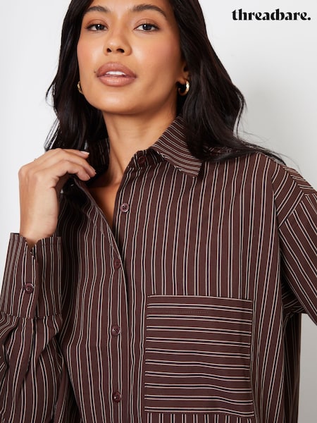 Threadbare Brown Striped Long Sleeve Shirt (AY4017) | 1,562 UAH