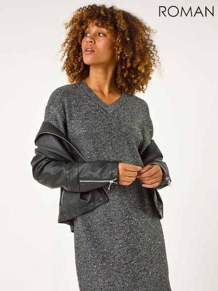 Roman Sequin Detail Stretch Jumper Dress (AY4101) | €64