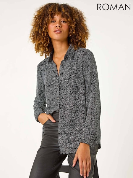 Roman Metallic Dotted Glitter Buttoned Shirt (AY4111) | €51
