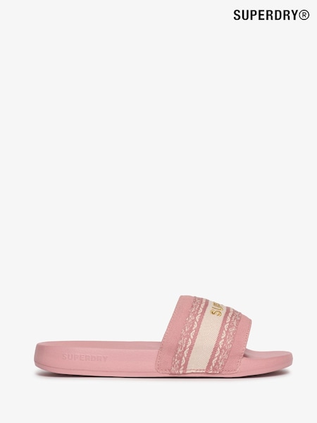 Superdry Pink Webbing Interest Pool Slides (AY4134) | R$ 295