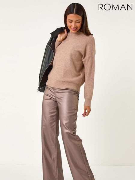 Roze - Roman Sequin Detail High Neck Jumper (AY4195) | € 61