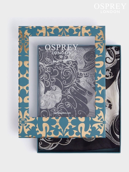 Osprey London The Dancing Boxed Black Scarf (AY4229) | ₪226