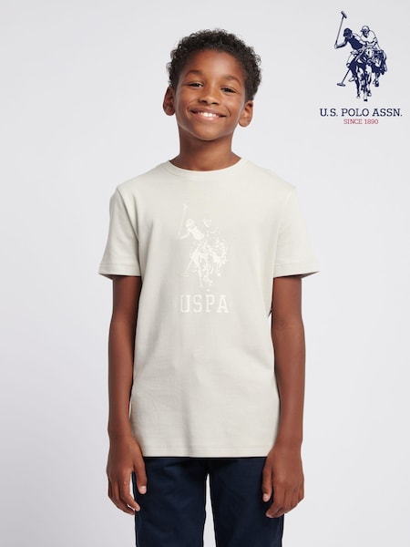 U.S. Polo Assn. White Boys Double Horsemen Statement 100% Cotton T-Shirt (AY4237) | €33 - €40
