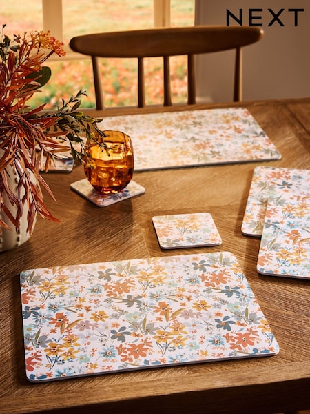 Set of 4 Multi Aubrie Floral Placemats and Coasters (AY4253) | €20
