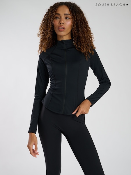 Musta - South Beach Pitkä hiha Zip-Up Top (AY4286) | €66